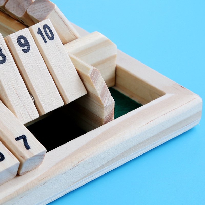 Intelligence Math Box Dice Games Kids Wooden 4 Players Shut The Box Indoor Home Learning Addition Board Amusing Drinking Game