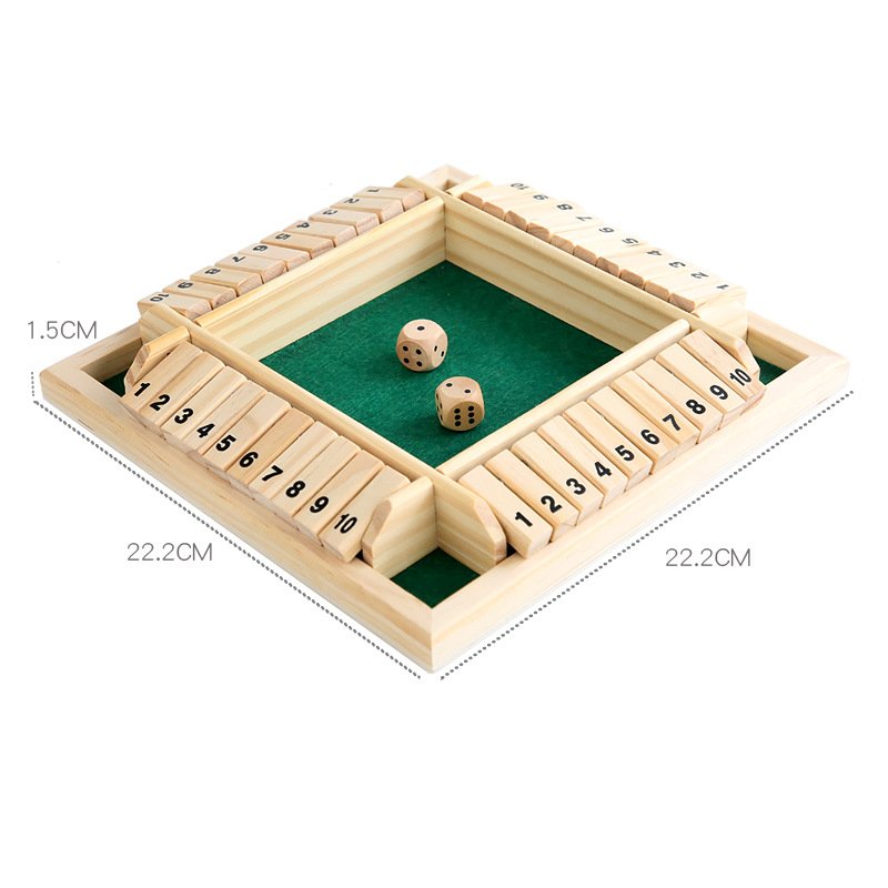 Intelligence Math Box Dice Games Kids Wooden 4 Players Shut The Box Indoor Home Learning Addition Board Amusing Drinking Game