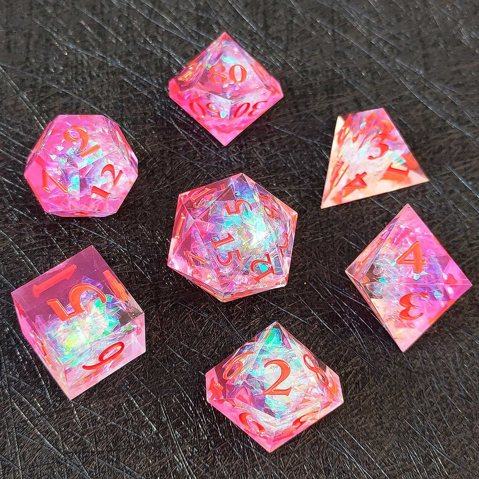 Polyhedron Sharp Resin Dnd Dice Set Resin Dice Set (7) For-Dungeons & Dragons (DND) RPG Resin Dice