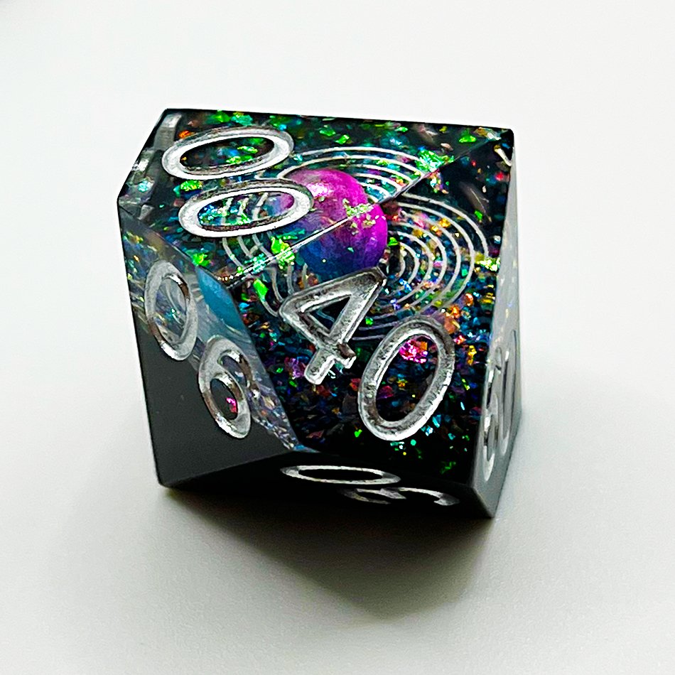 Sharp-edged Dice Liquid Core Dice Set Resin Glitter Powder Dungeons And Dragons Dnd Dice Board Game Tabletop Gaming Transparent