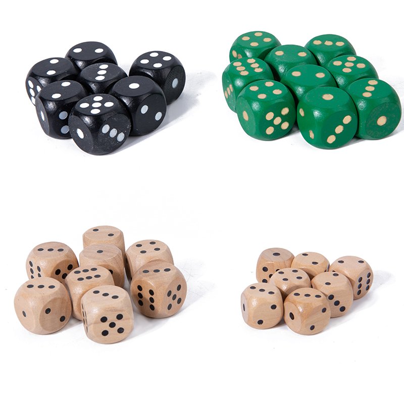 Customized 20mm Rounded D6 Wooden Dice Square Shape for TTRPG Board Game