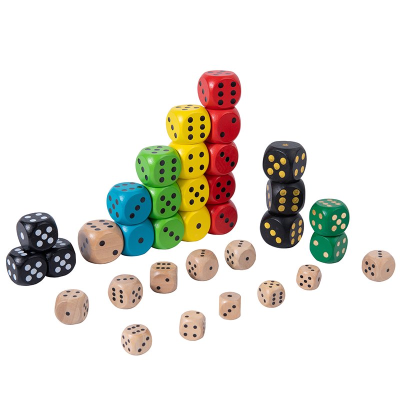 Customized 20mm Rounded D6 Wooden Dice Square Shape for TTRPG Board Game