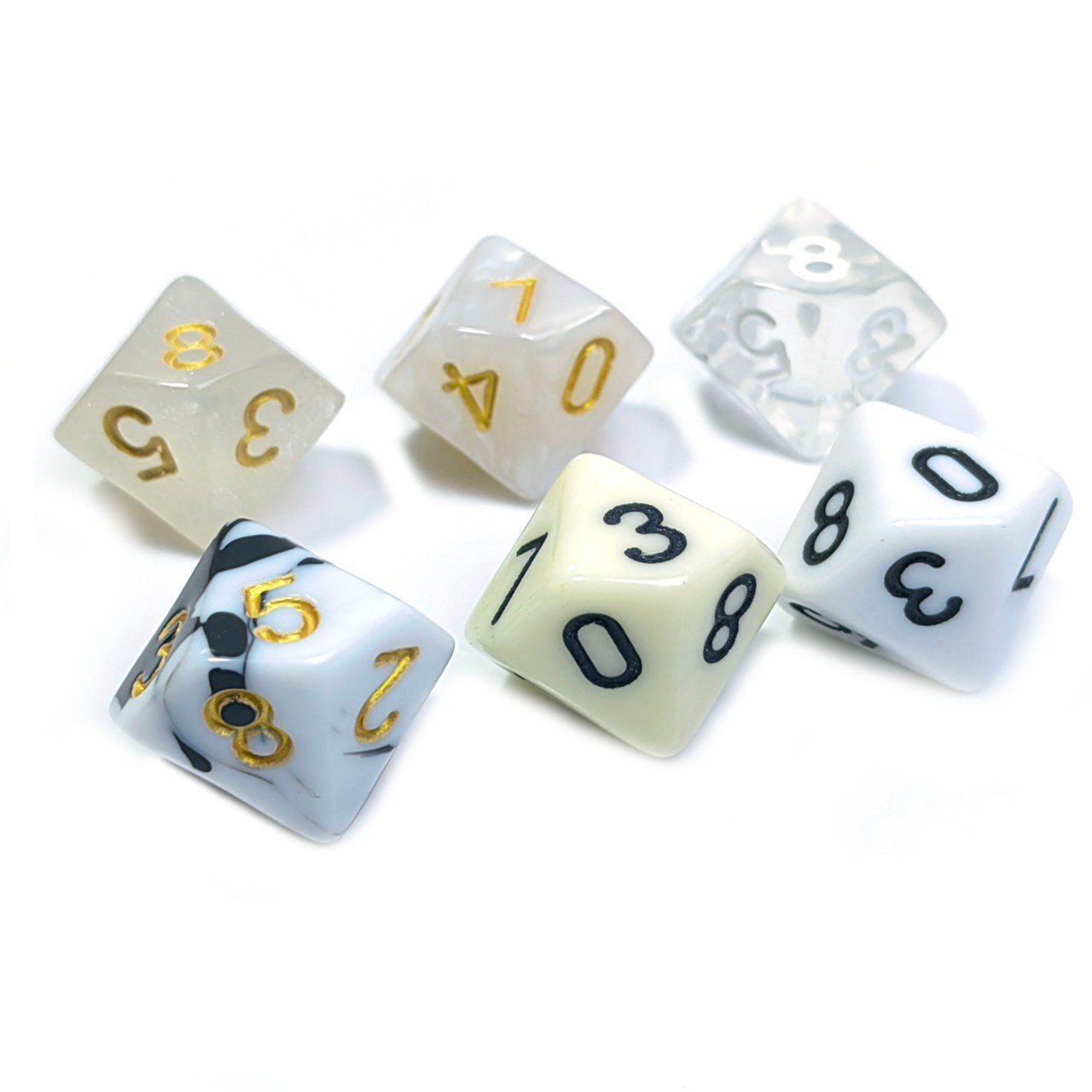 wholesale bulk Two color transparent glitter D10 Resin DND RPG dice set 10 sided dice board game game entertainment