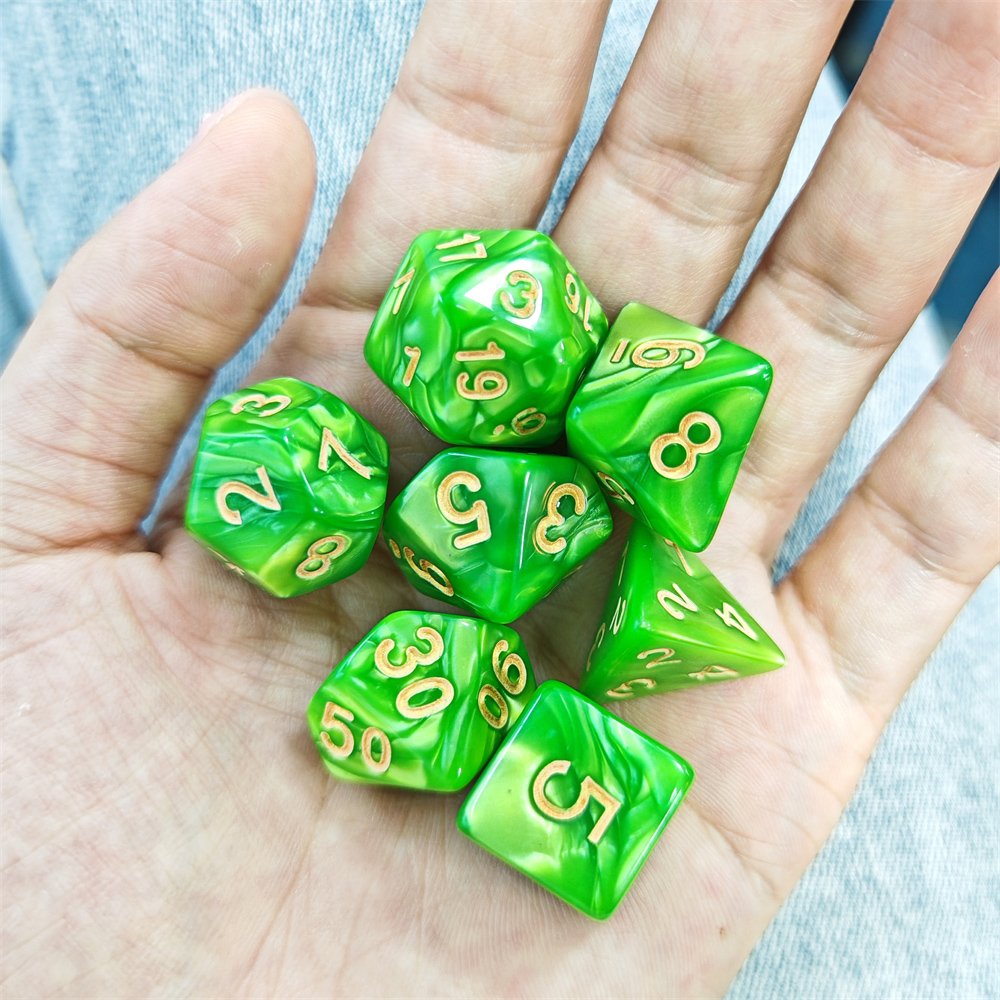 Factory Direct Sales 16mm Acrylic Dice Set D4-D20 Dungeons and Dragons DND RPG Board Game Dice