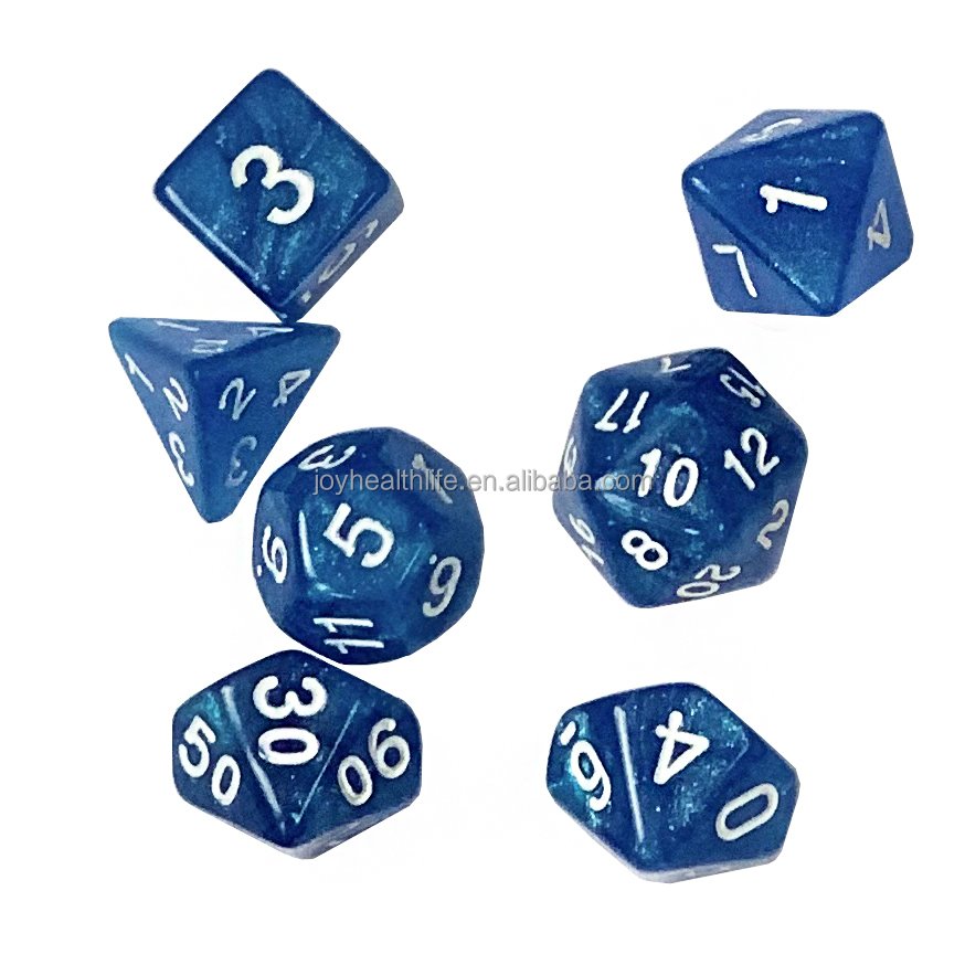 Solid Dice Acrylic Cheap Dice Resin Polyhedral Metal 20 Sided Dice Bulk D20 Mixed Styles Gaming Plastic Bag Multi Side Gaming