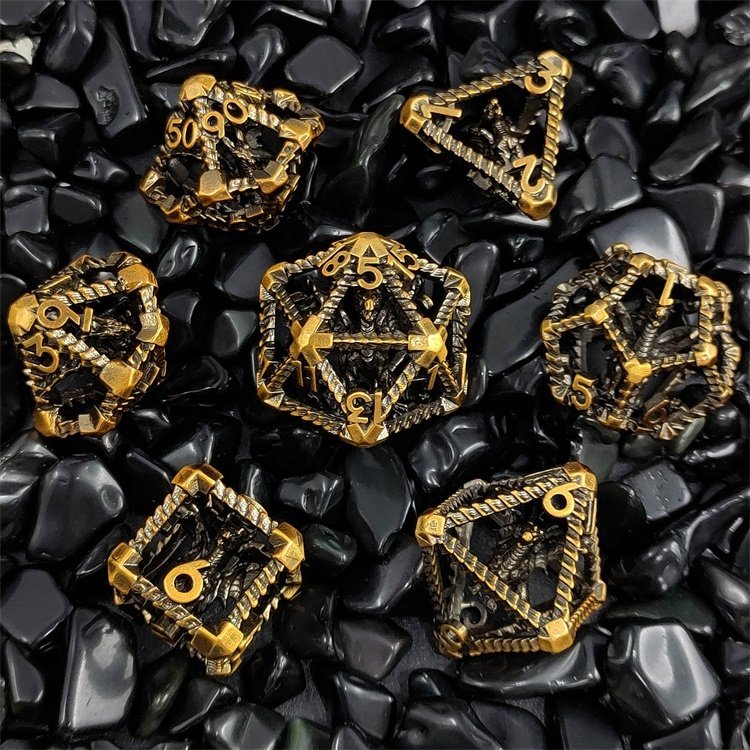 Halloween Blood Spatter Polyhedral 7pcs Metal Dice Set for Dungeons and Dragons