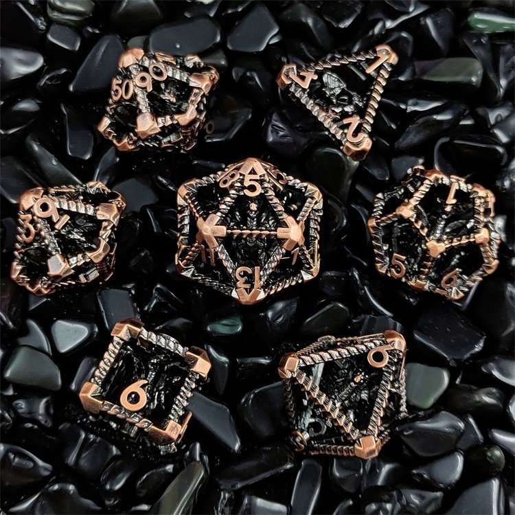 Halloween Blood Spatter Polyhedral 7pcs Metal Dice Set for Dungeons and Dragons