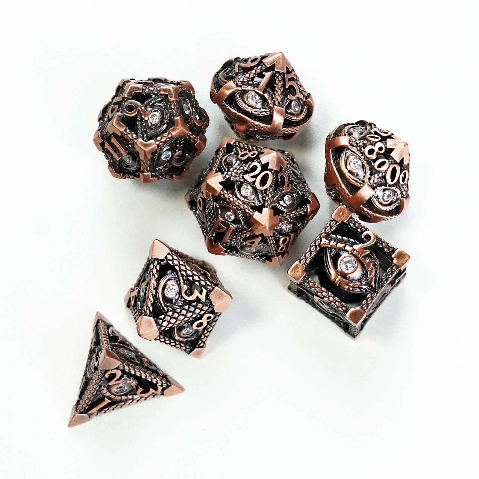 Hollow Metal Dice New Eye Flying Dragon D&D Dice 7 DND Dice set