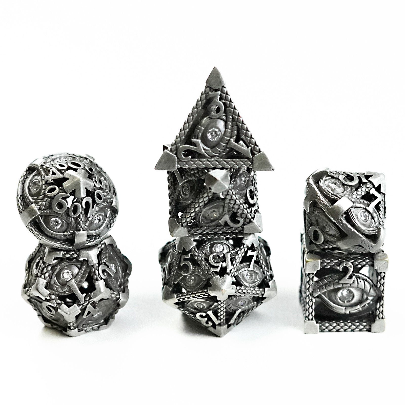 Hollow Metal Dice New Eye Flying Dragon D&D Dice 7 DND Dice set
