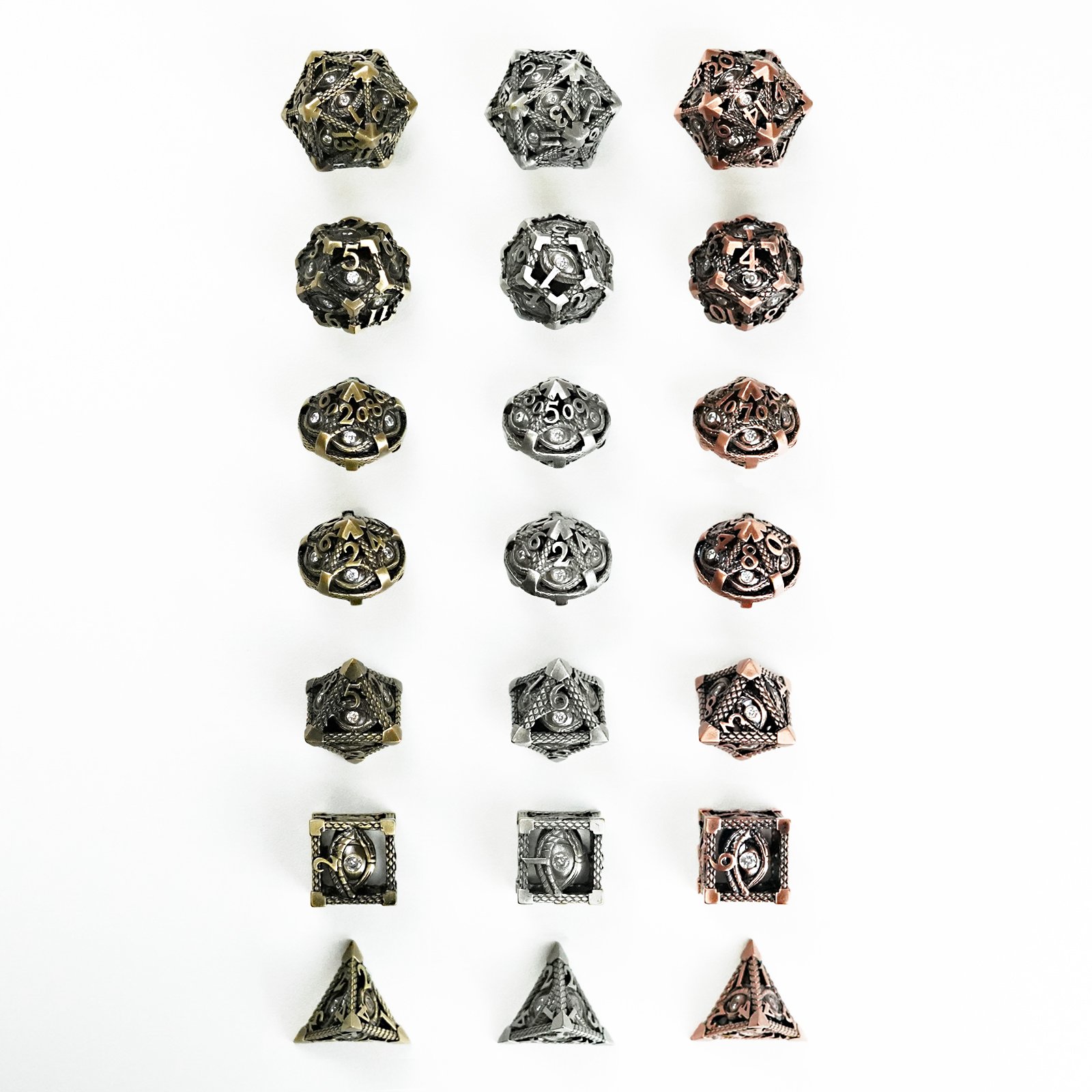 Hollow Metal Dice New Eye Flying Dragon D&D Dice 7 DND Dice set