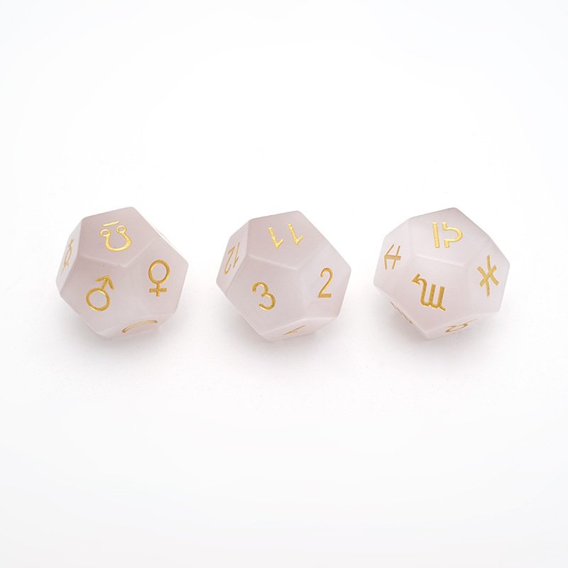 Hot Selling 12 Sided Opal Glass Astrological Dice Zodiac Signs Board Game Tarot Constellation Divination Astrology Dice