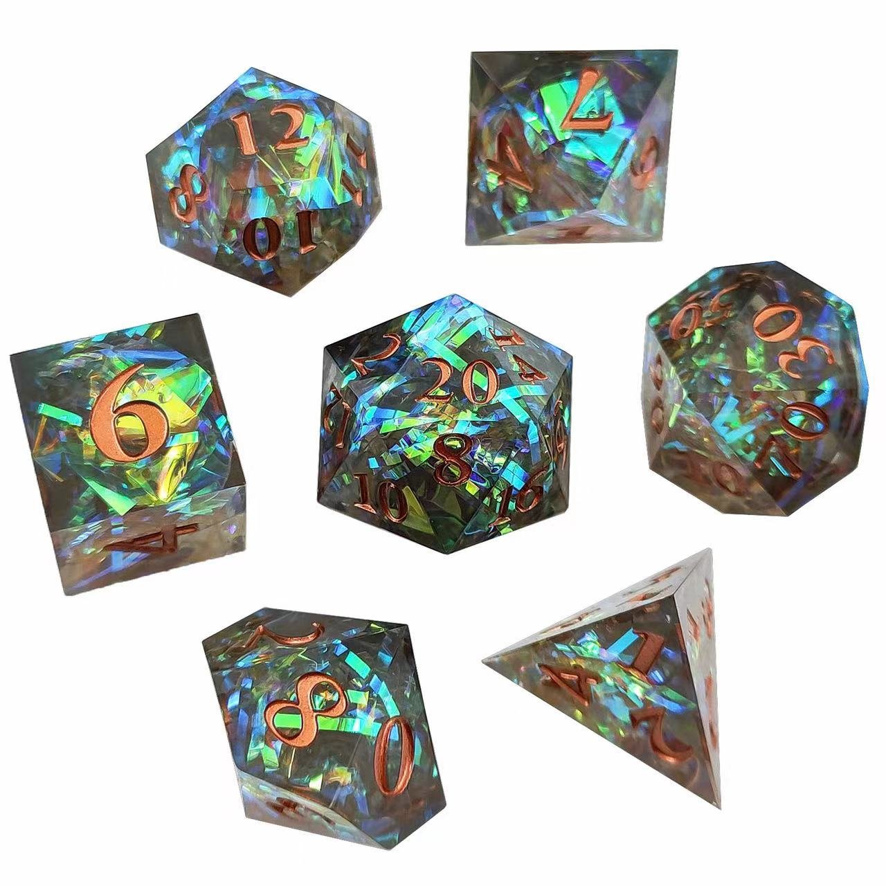 Resin Dice Set for Role Playing Game Dungeons and Dragons D&D Dice MTG Pathfinde