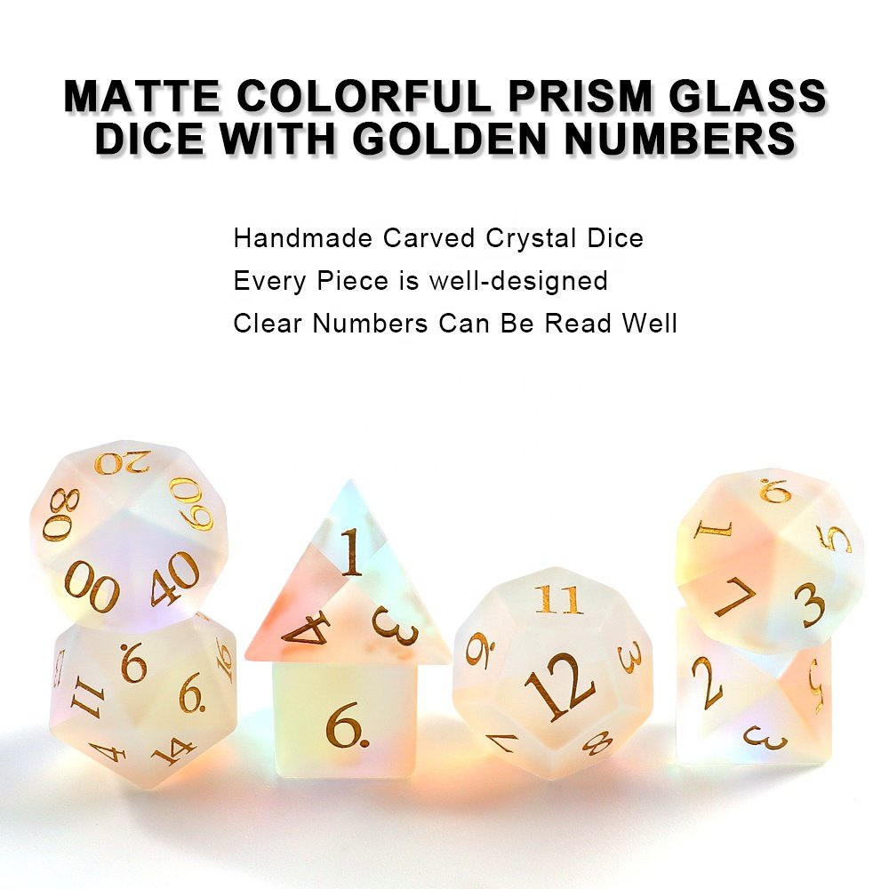 Dice Custom DND Gem Dice Rainbow Prism Polyhedral Mini Matte RPG Dice Sets For Role-playing Board Games