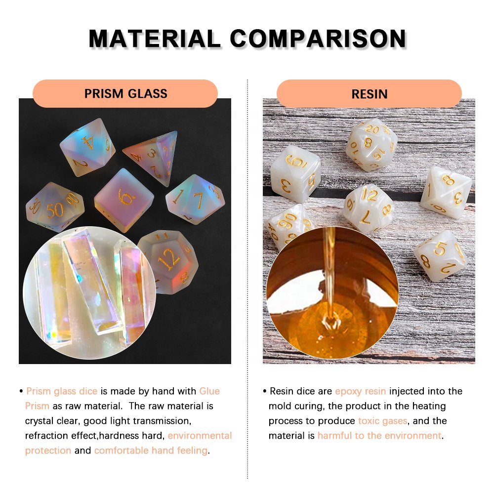 Dice Custom DND Gem Dice Rainbow Prism Polyhedral Mini Matte RPG Dice Sets For Role-playing Board Games