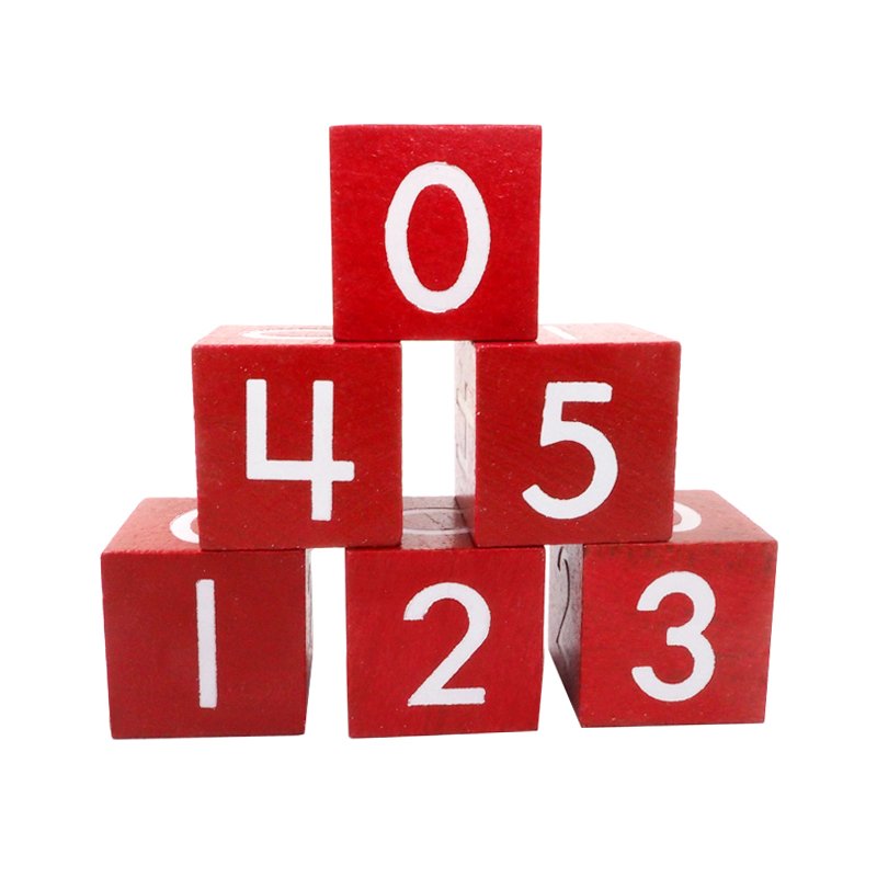 20mm Red color with White number 0 ~ 5 number wooden dice