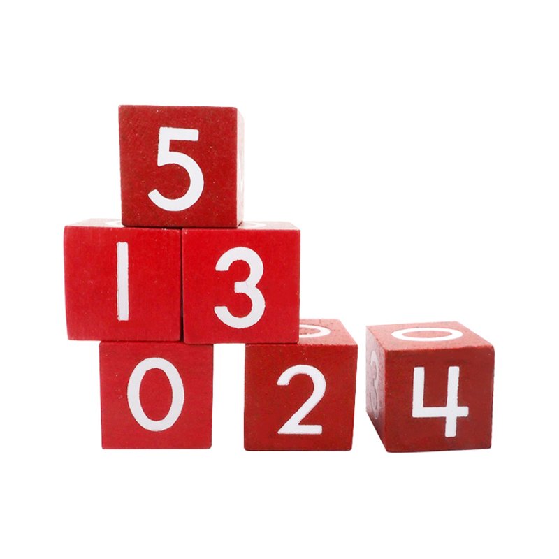 20mm Red color with White number 0 ~ 5 number wooden dice