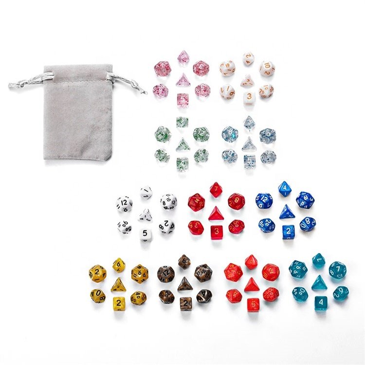 Green Funny Cute Small Polyhedral Mini 10mm DND Dice Set for Child Games