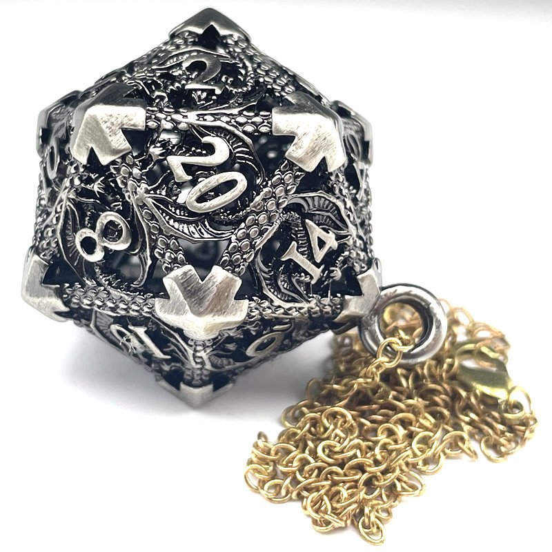 New design D20 hollow metal dice TPRG Dungeons & Dragons chessboard custom table game dice polyhedra can be customized