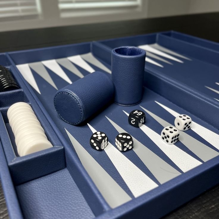 2024 Classic Leather 16in Luxury Backgammon Set Game For Kids and Adult Games Set Customized Board Game Backgammon Set
