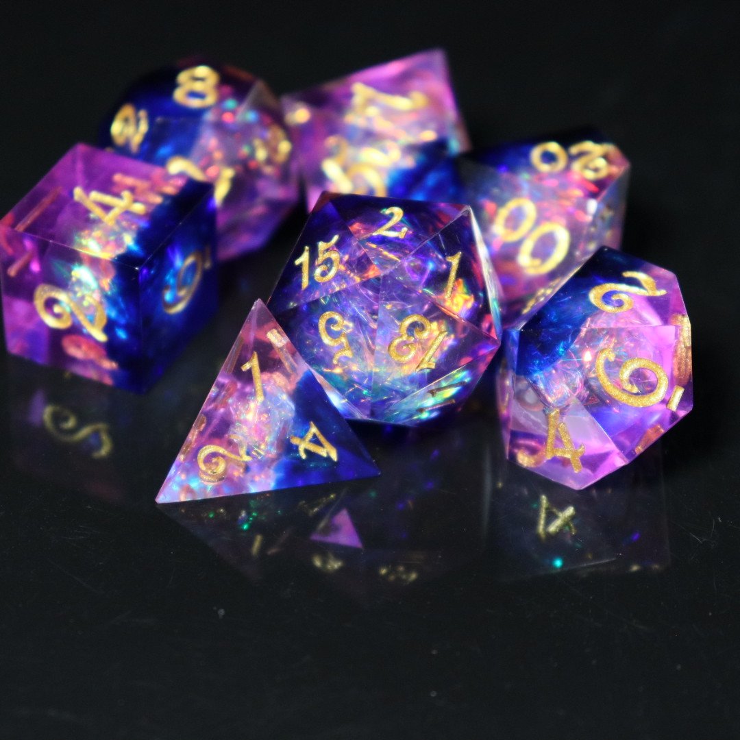 Wholesale Customized High Quality Resin Dice Set Colorful with Numbers for DND Game