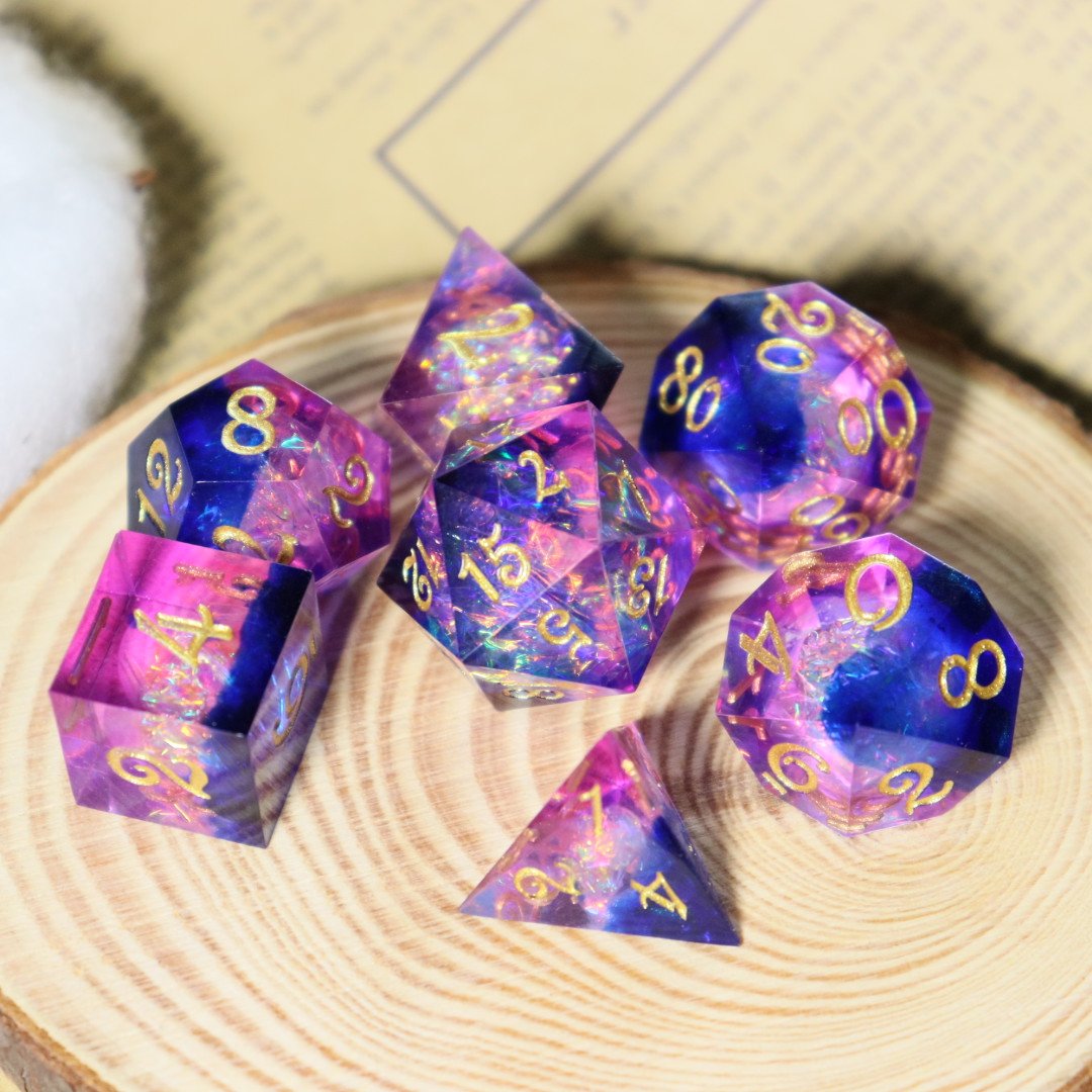 Wholesale Customized High Quality Resin Dice Set Colorful with Numbers for DND Game