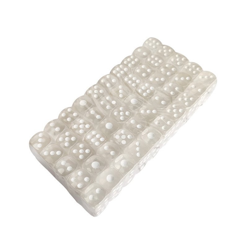 14mm Transparent Dice White Acrylic Rounded Corner Crystal Entertainment Game Dice Stock Products Wholesale Board Acrylic Dice