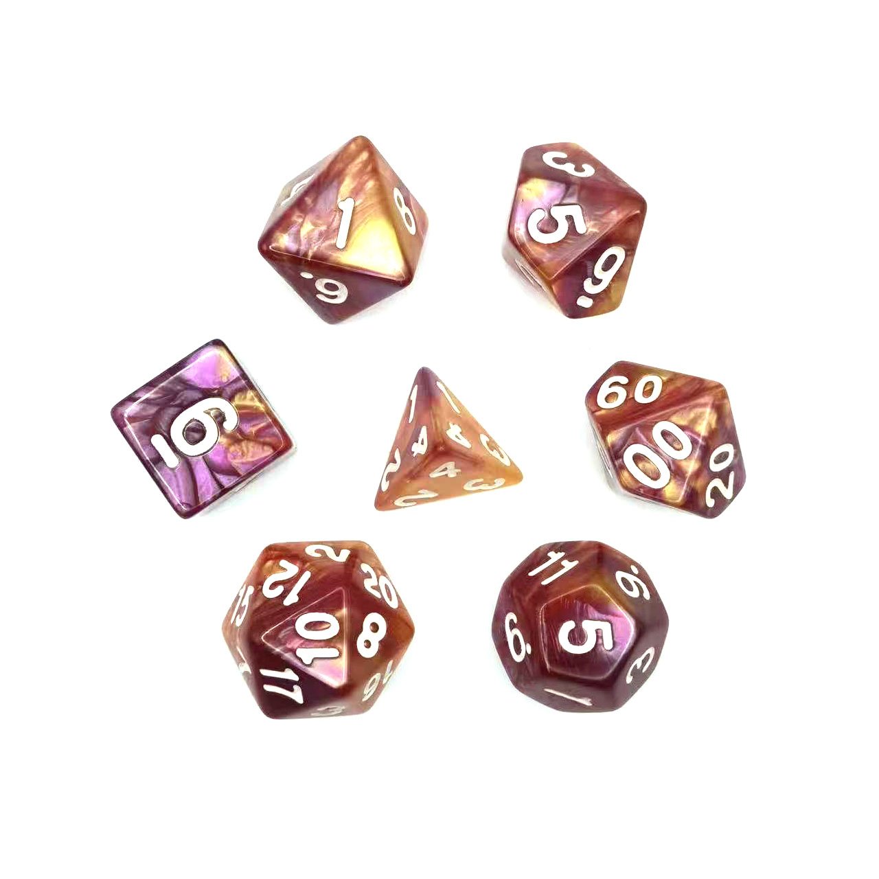 Hot Sell unique Resin Acrylic custom printed dnd dice set for for RPG role games