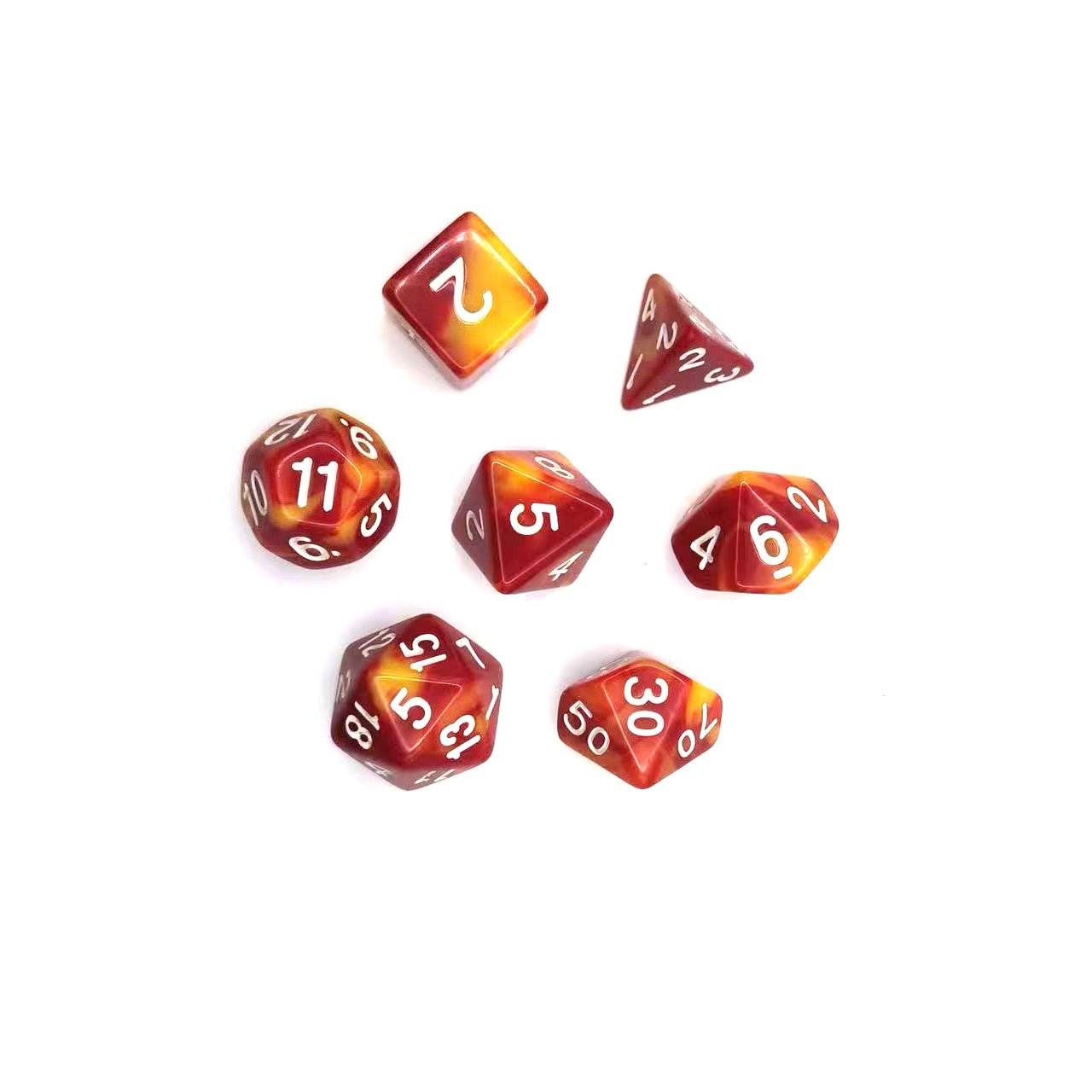 Hot Sell unique Resin Acrylic custom printed dnd dice set for for RPG role games