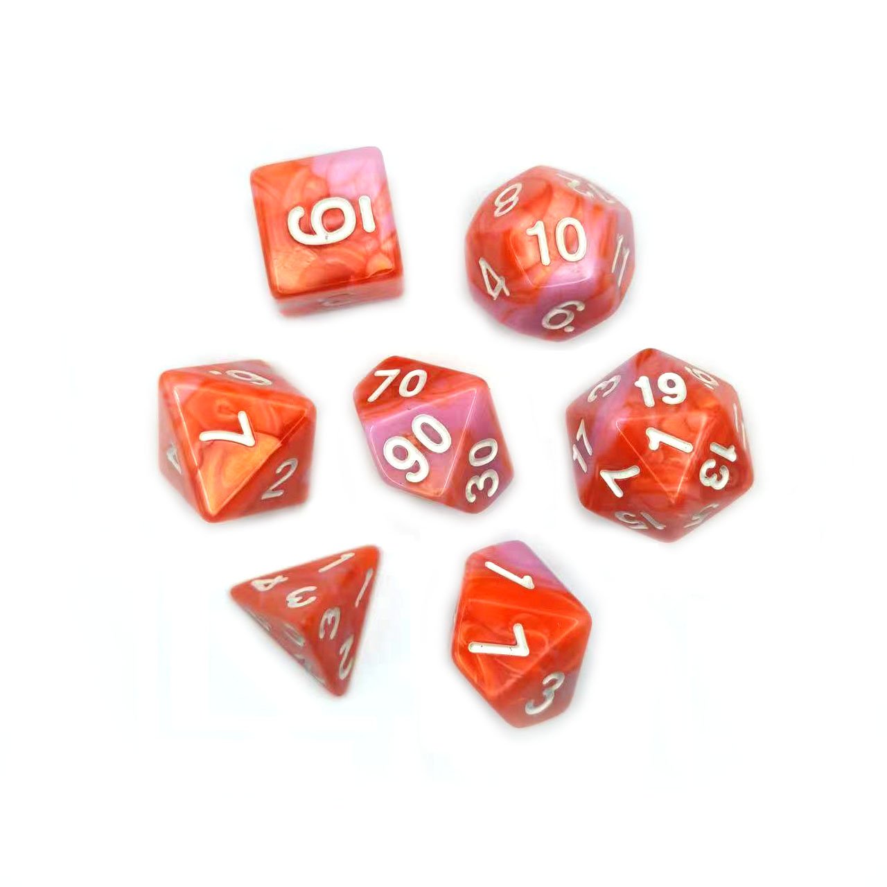 Hot Sell unique Resin Acrylic custom printed dnd dice set for for RPG role games
