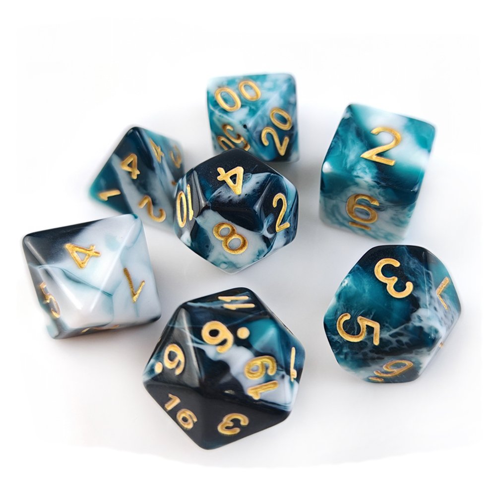 7pcs DND Dice d4 d6 d8 d10 d12 d20 Factory Wholesale Polyhedral Acrylic Dice Set for Dungeons and Dragons RPG Board Game