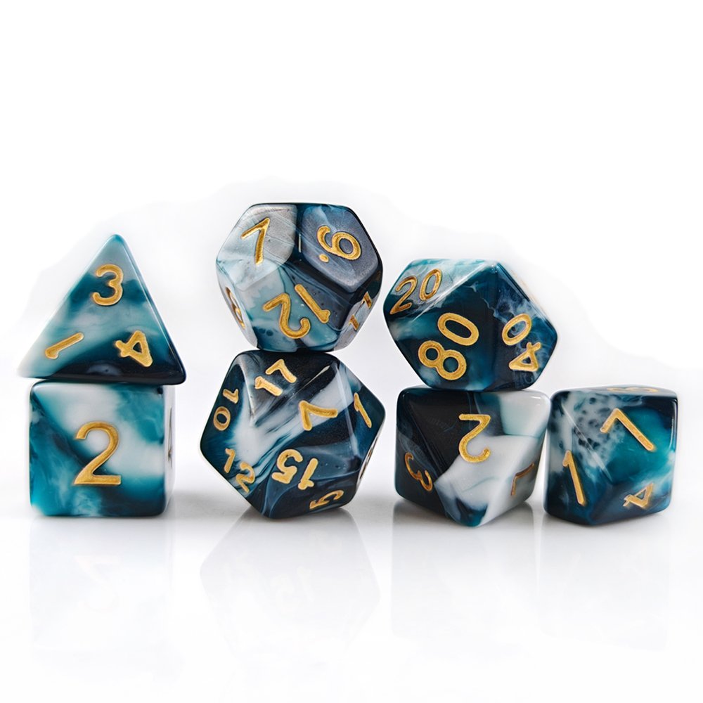 7pcs DND Dice d4 d6 d8 d10 d12 d20 Factory Wholesale Polyhedral Acrylic Dice Set for Dungeons and Dragons RPG Board Game