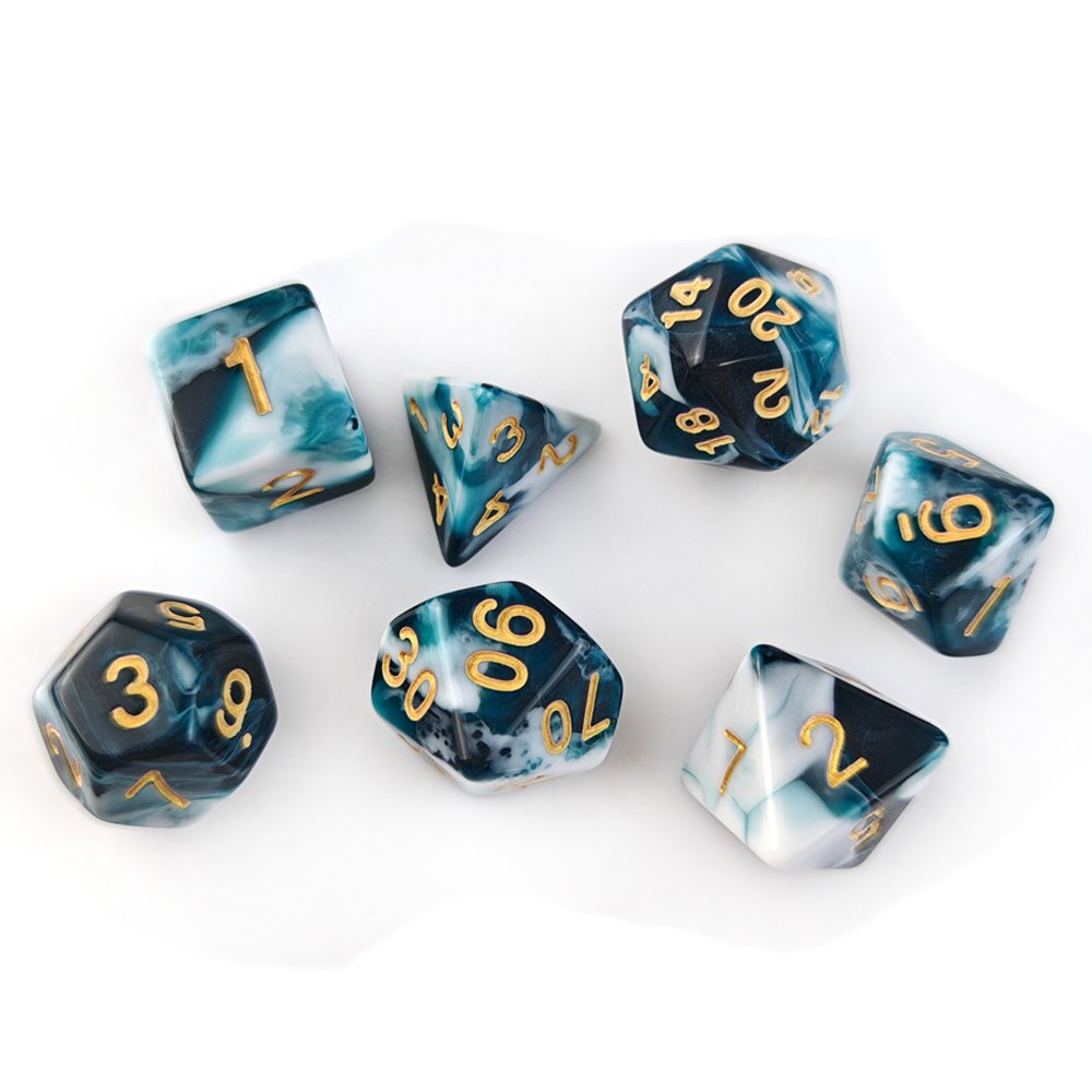 7pcs DND Dice d4 d6 d8 d10 d12 d20 Factory Wholesale Polyhedral Acrylic Dice Set for Dungeons and Dragons RPG Board Game