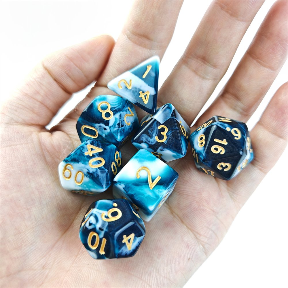 7pcs DND Dice d4 d6 d8 d10 d12 d20 Factory Wholesale Polyhedral Acrylic Dice Set for Dungeons and Dragons RPG Board Game