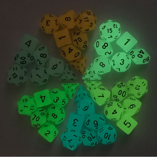 Custom Game RPG DND 7 Pcs Per Set DND PRTG Polyhedron Polyhedral Mini Acrylic Shinny Dices Set For Dice Games