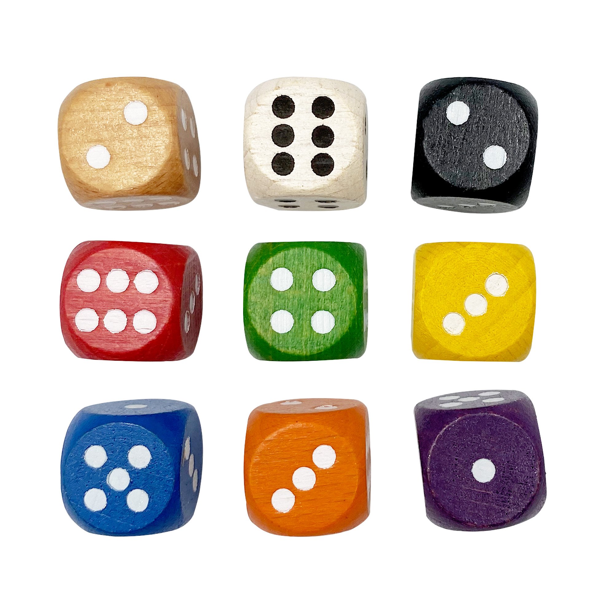 30mm Colorful Dot Wood Dice