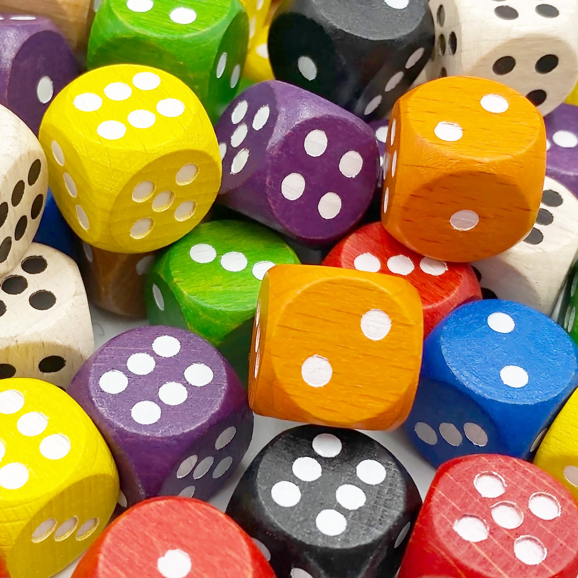 30mm Colorful Dot Wood Dice