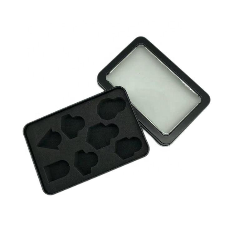 Hot Selling Metal Tin DND Dice Packaging Luxury Gift Dice Box with Window Clear