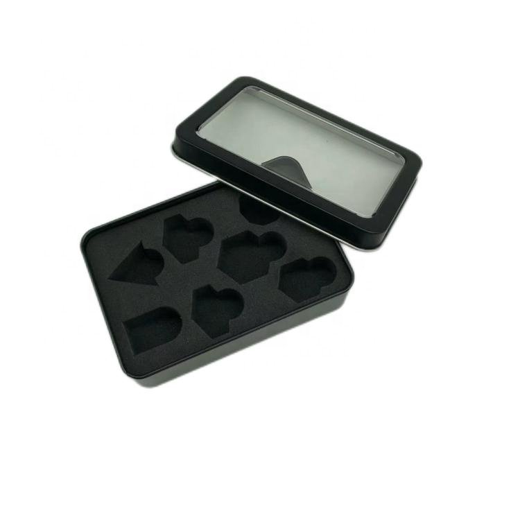 Hot Selling Metal Tin DND Dice Packaging Luxury Gift Dice Box with Window Clear