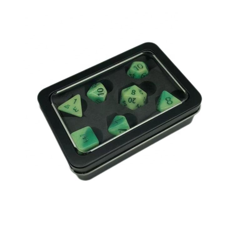 Hot Selling Metal Tin DND Dice Packaging Luxury Gift Dice Box with Window Clear