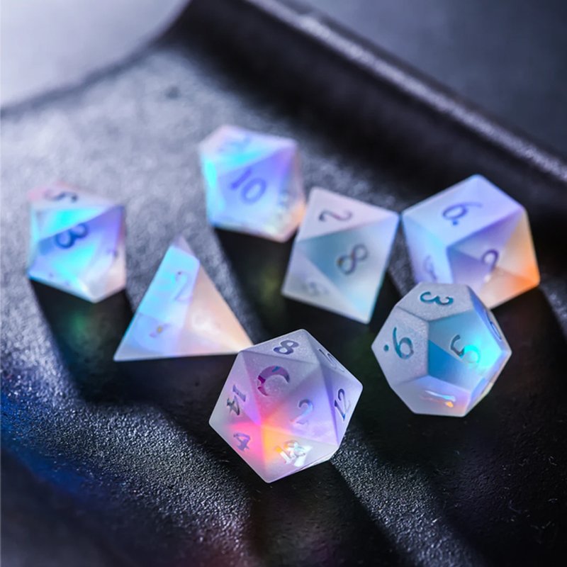 Wholesale Creative 16Mm Gaming Edge Dnd Engraved Logo Acrylic Plastic Custom Dice Set Polyhedral Liquid Core Dice