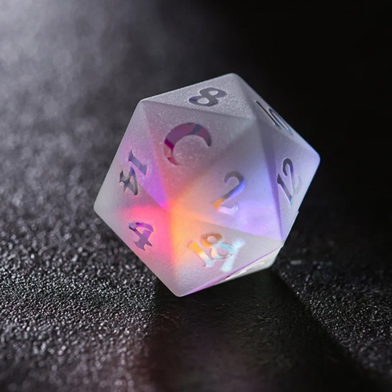 Wholesale Creative 16Mm Gaming Edge Dnd Engraved Logo Acrylic Plastic Custom Dice Set Polyhedral Liquid Core Dice