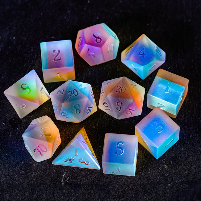 Wholesale Creative 16Mm Gaming Edge Dnd Engraved Logo Acrylic Plastic Custom Dice Set Polyhedral Liquid Core Dice