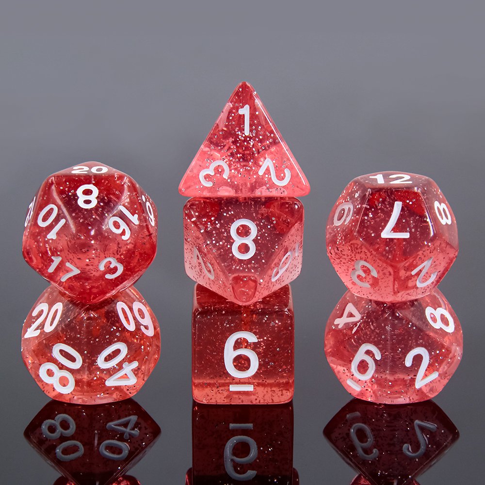 7Pcs Set DND Sharp Resin Edge Dice Set Handmade Resin Polyhedral Dice Set For Casino Games