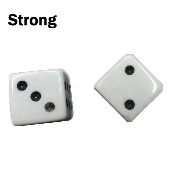 wholesale white sharp corner 14mm dice with black dot
