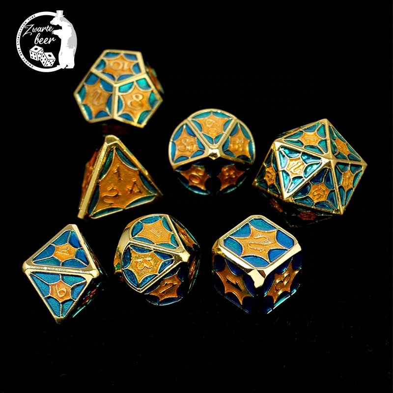Custom 20mm Metal dice set 7PCS/SET D20 Dice Game Wholesale Polyhedral Dnd Rpg Dice Set