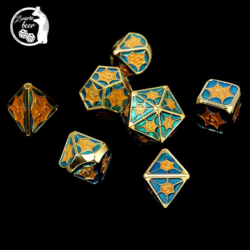 Custom 20mm Metal dice set 7PCS/SET D20 Dice Game Wholesale Polyhedral Dnd Rpg Dice Set