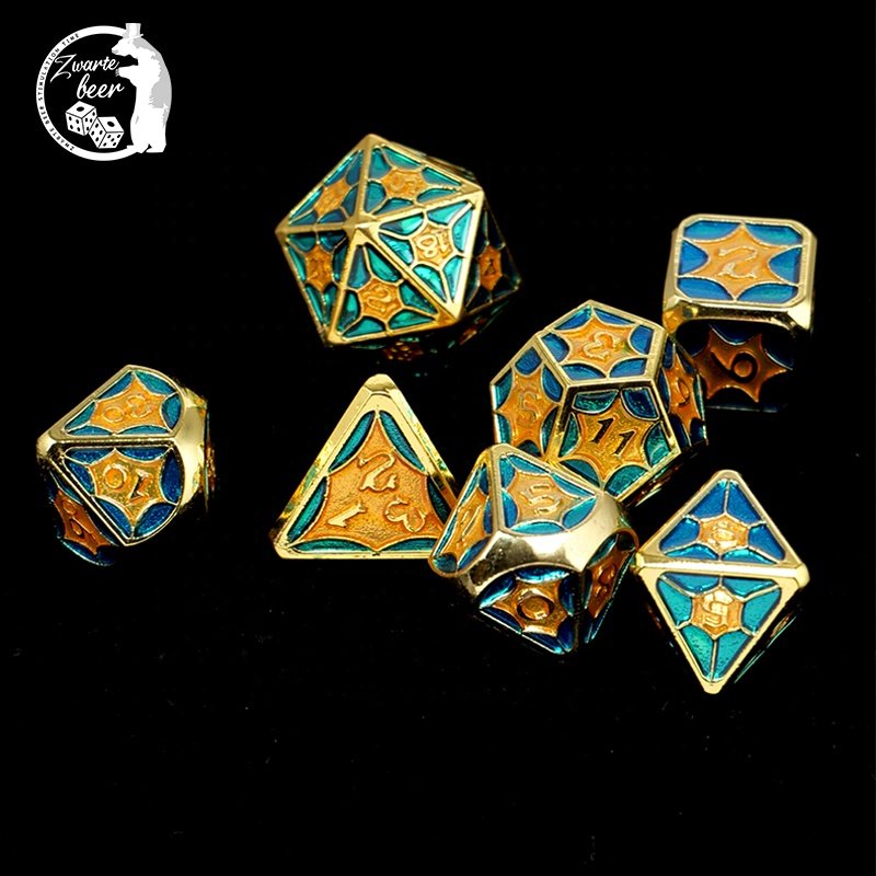 Custom 20mm Metal dice set 7PCS/SET D20 Dice Game Wholesale Polyhedral Dnd Rpg Dice Set