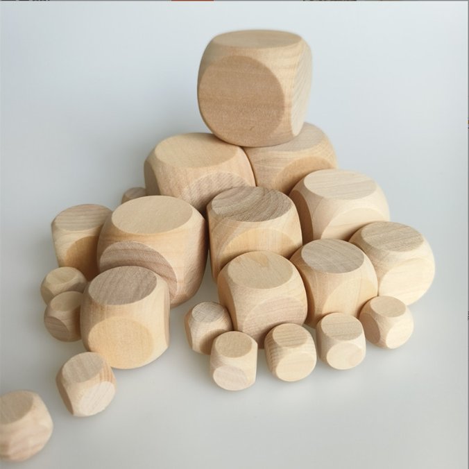 Custom size oem printing wood dice wood cube dice toy