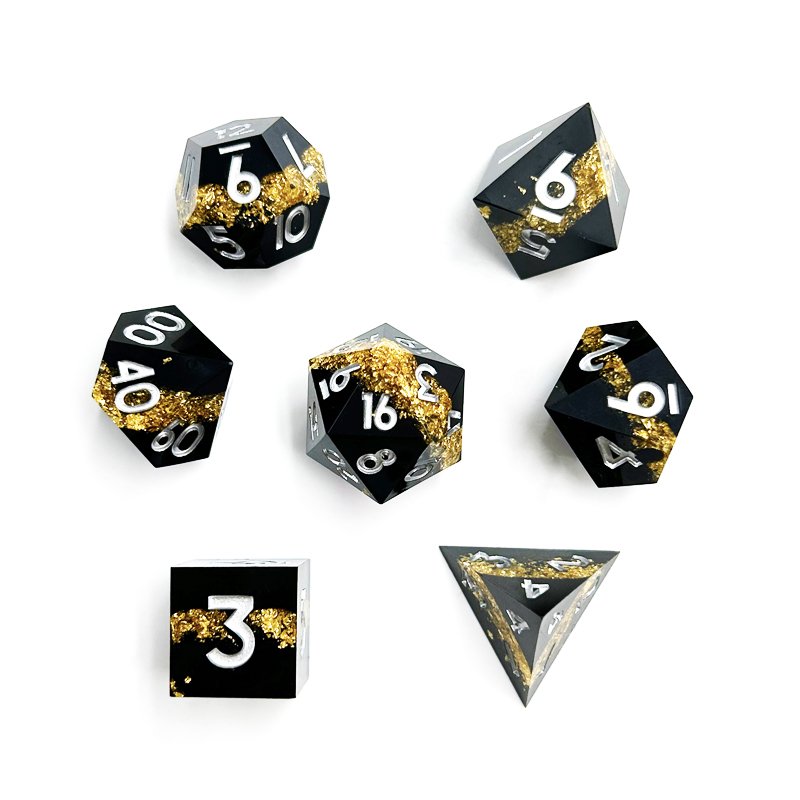 7 Piece Set Polyhedron Resin Dice Sharp Edge Dice DND Dungeons & Dragons Game Dice