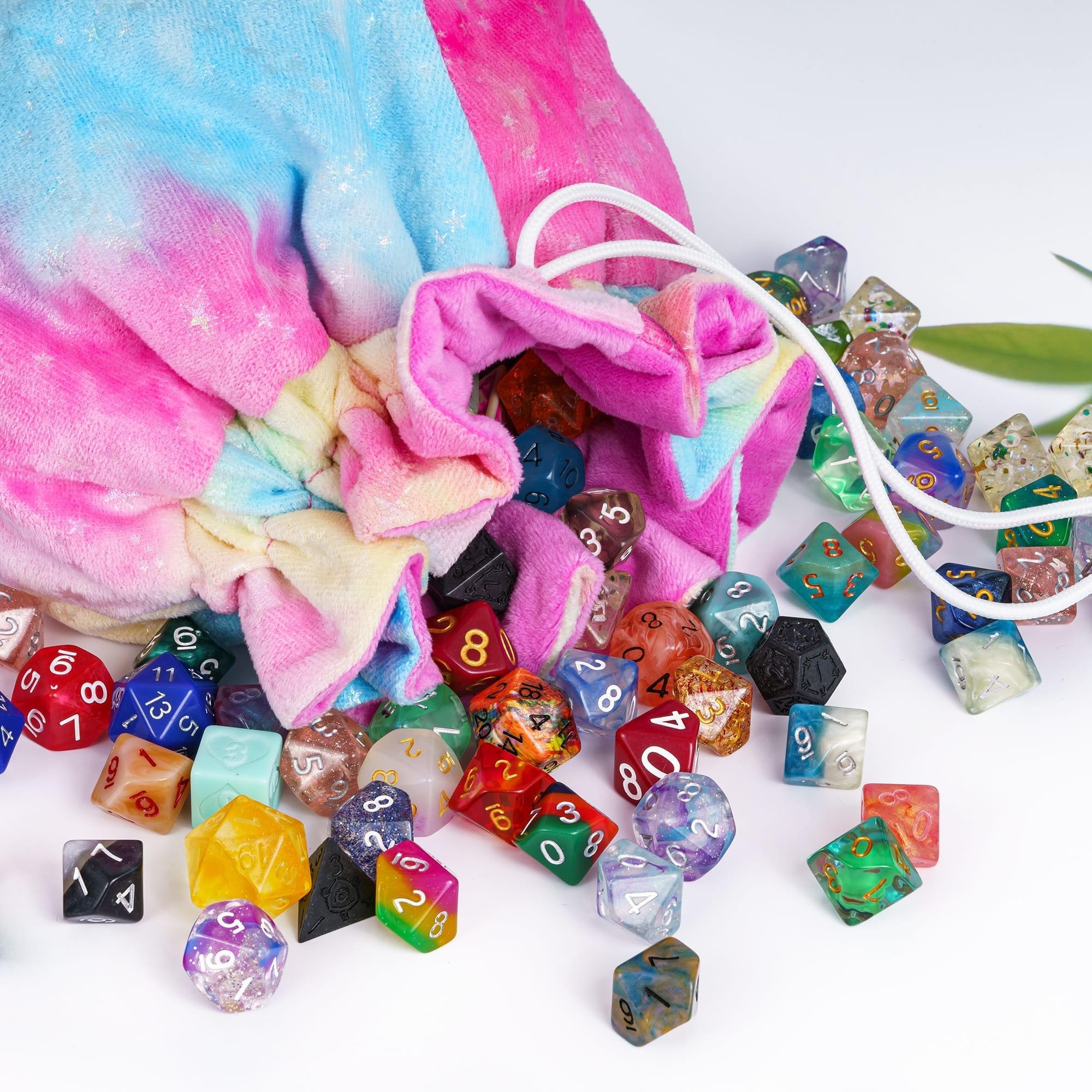 Udixi Custom Rainbow Flannel Dice Bag Dungeons and Dragons dnd RPG Board Game Dice bag